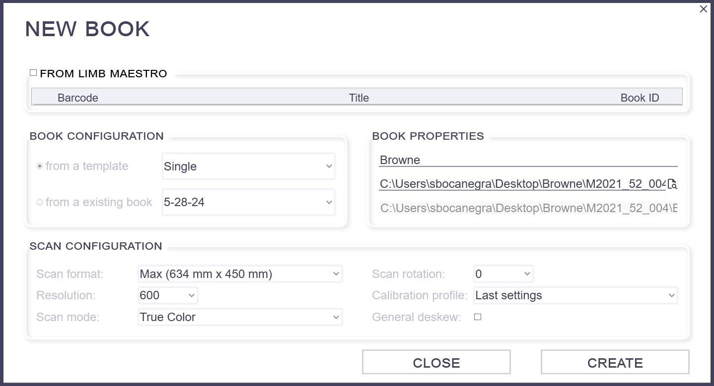 limp capture new book menu