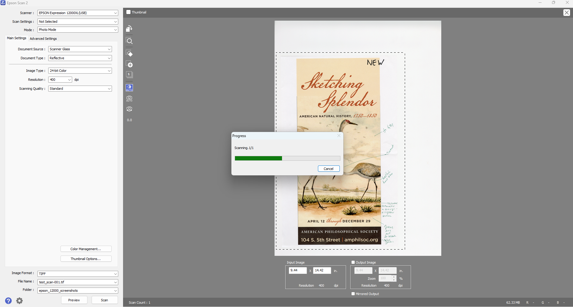 epson2 scanner whole screen