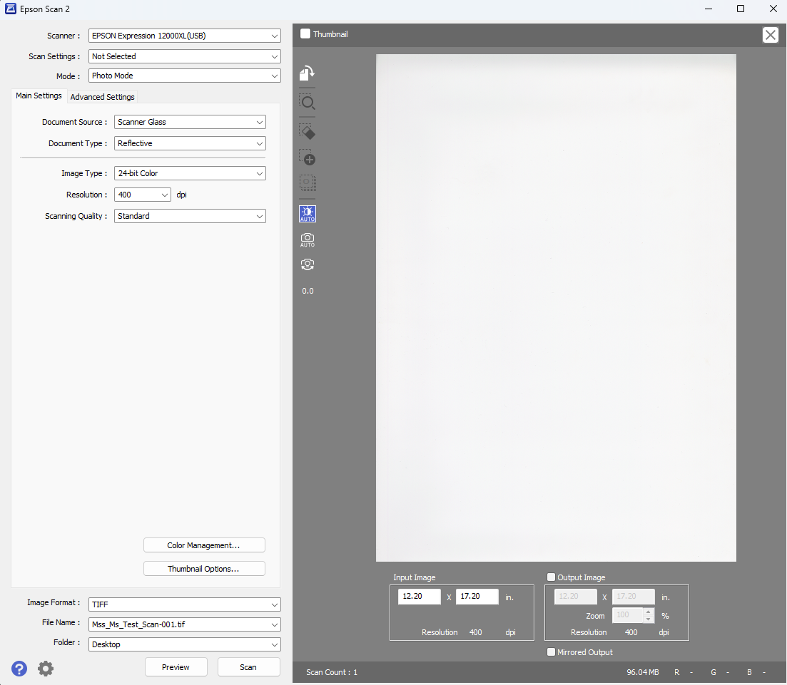 epson2 scanner settings